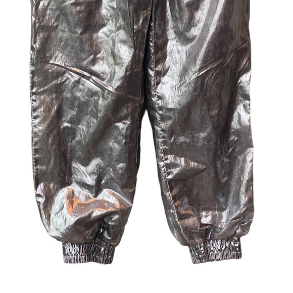 Forever 21 Silver Metallic Y2K Pants XS Joggers Futuristic Astronaut Parachute - Picture 3 of 9